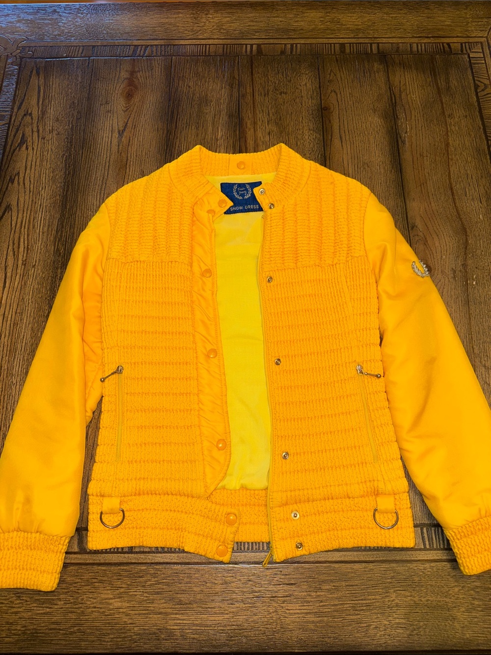 Fred Perry Snow Dress ultra rare Yellow Quilted Ski Jacket